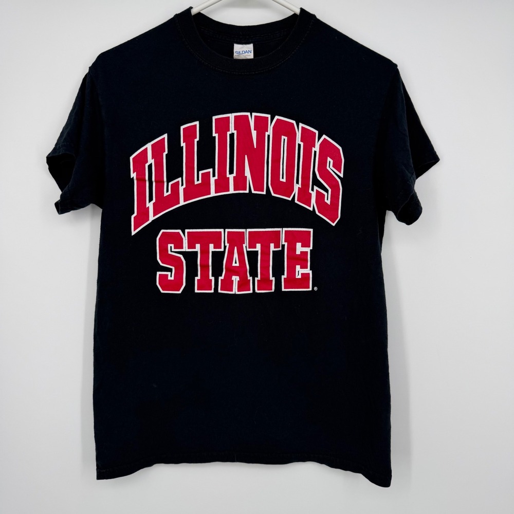 Gildan Illinois State T-Shirt Women Small Black Redbirds Graphic Tee ISU College